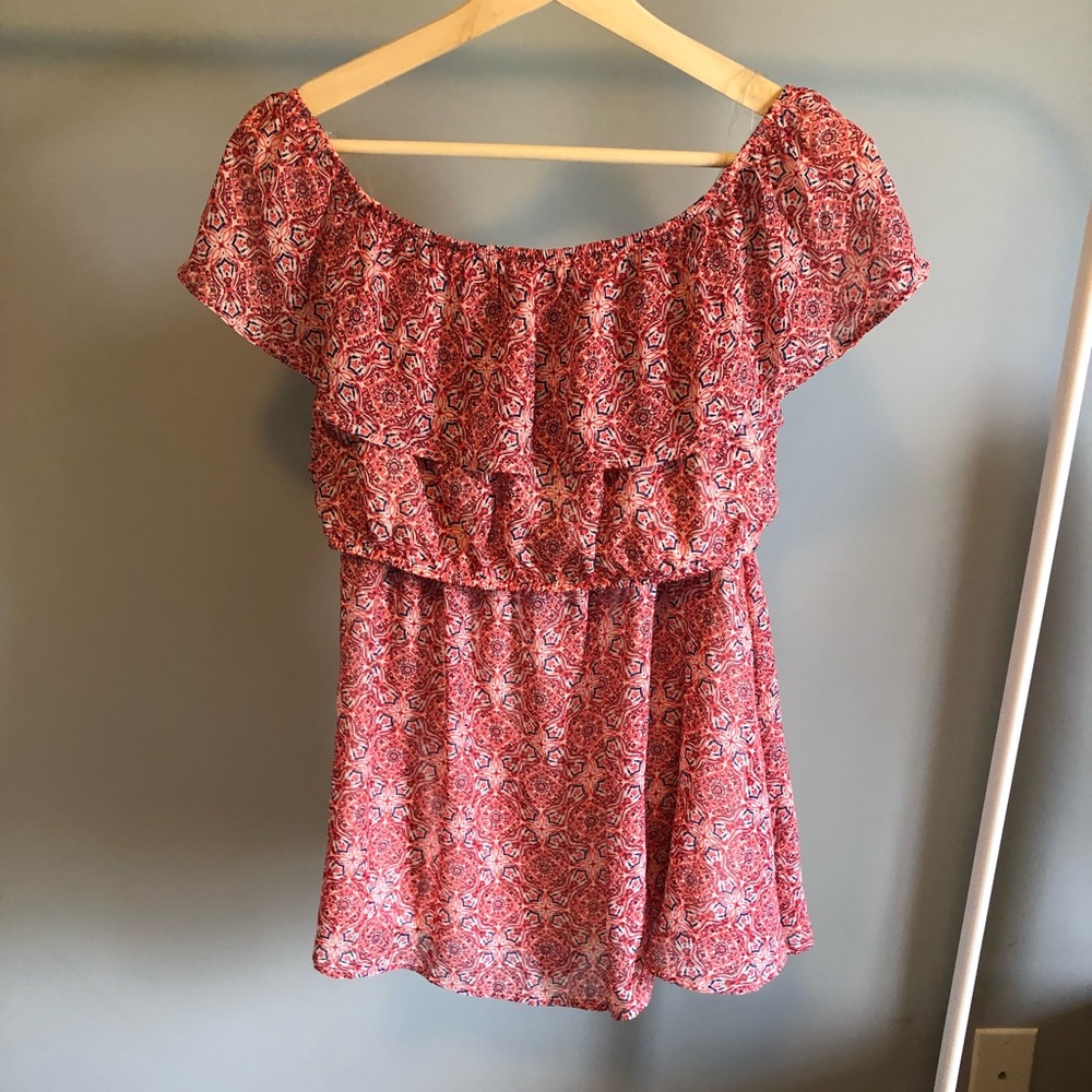 Coral & Blue Patterned 2 Piece Set